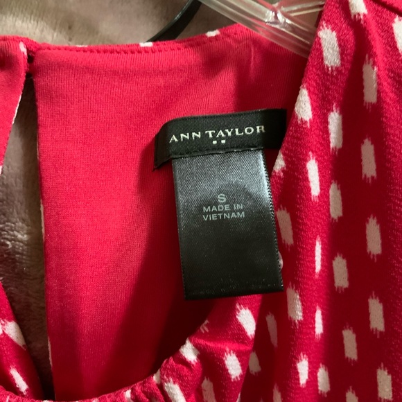 Ann Taylor size S. Pink and white polka dot sleeveless. - Picture 4 of 6